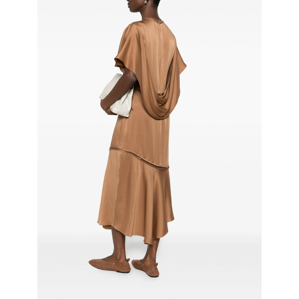 Dress Fabiana Filippi Brown Polyamide: 100