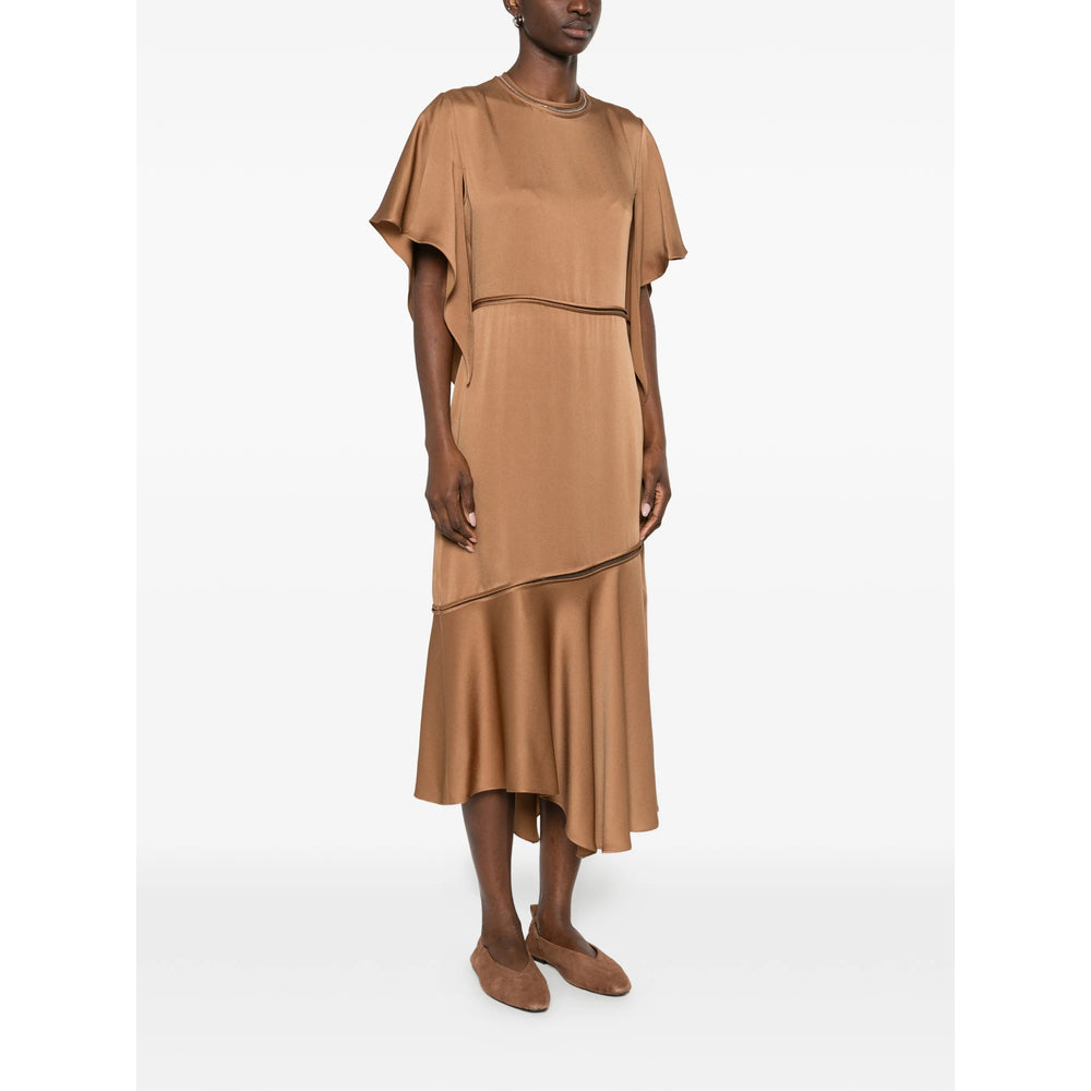 Dress Fabiana Filippi Brown Polyamide: 100