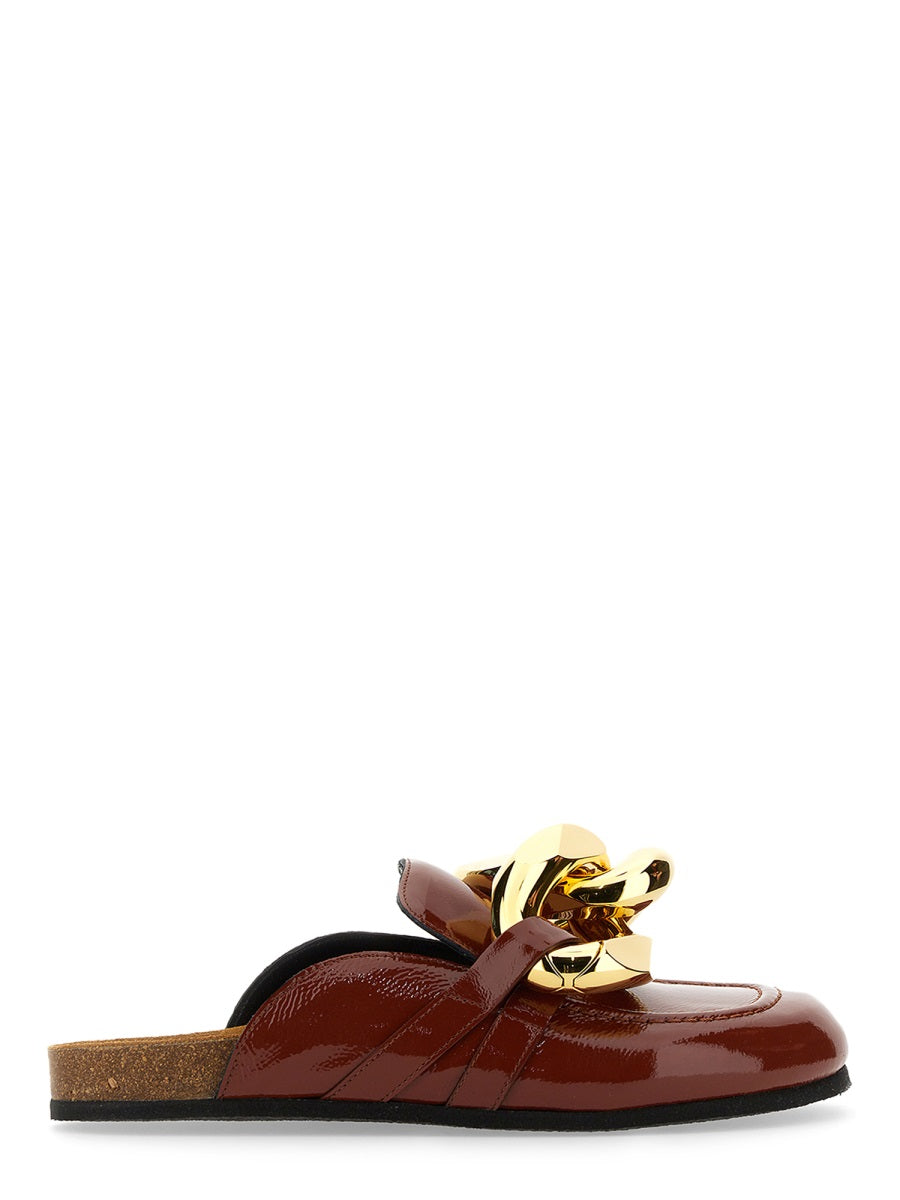 Mule Chain Brown Leather Sandal