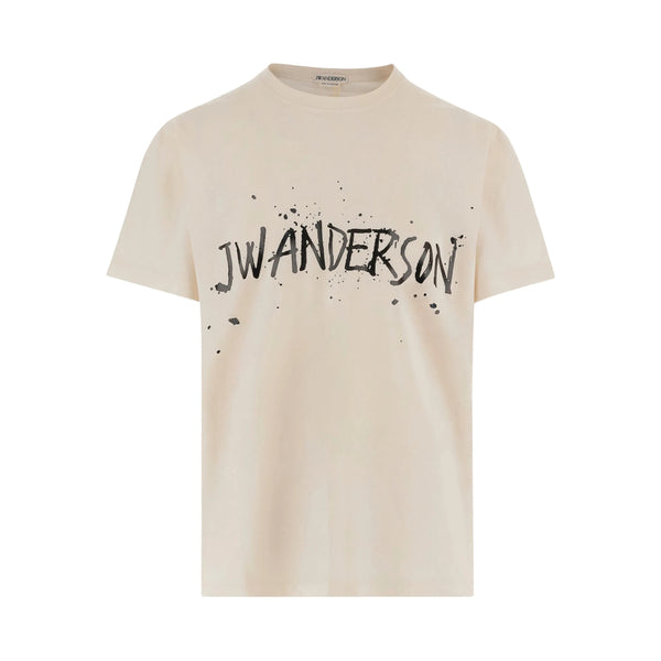 Cotton T-Shirt With Logo Print Neutrals T-shirts