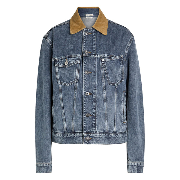 Mid Blue Corduroy Outerwear Cotton: 100. Jacket