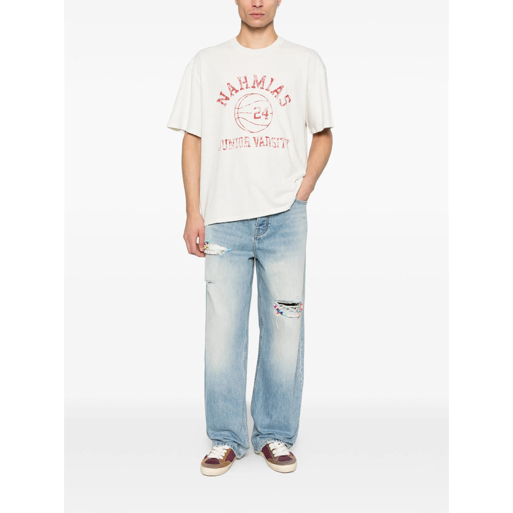 T-Shirt Nahmias Neutrals/red Cotton: 100. T-shirts