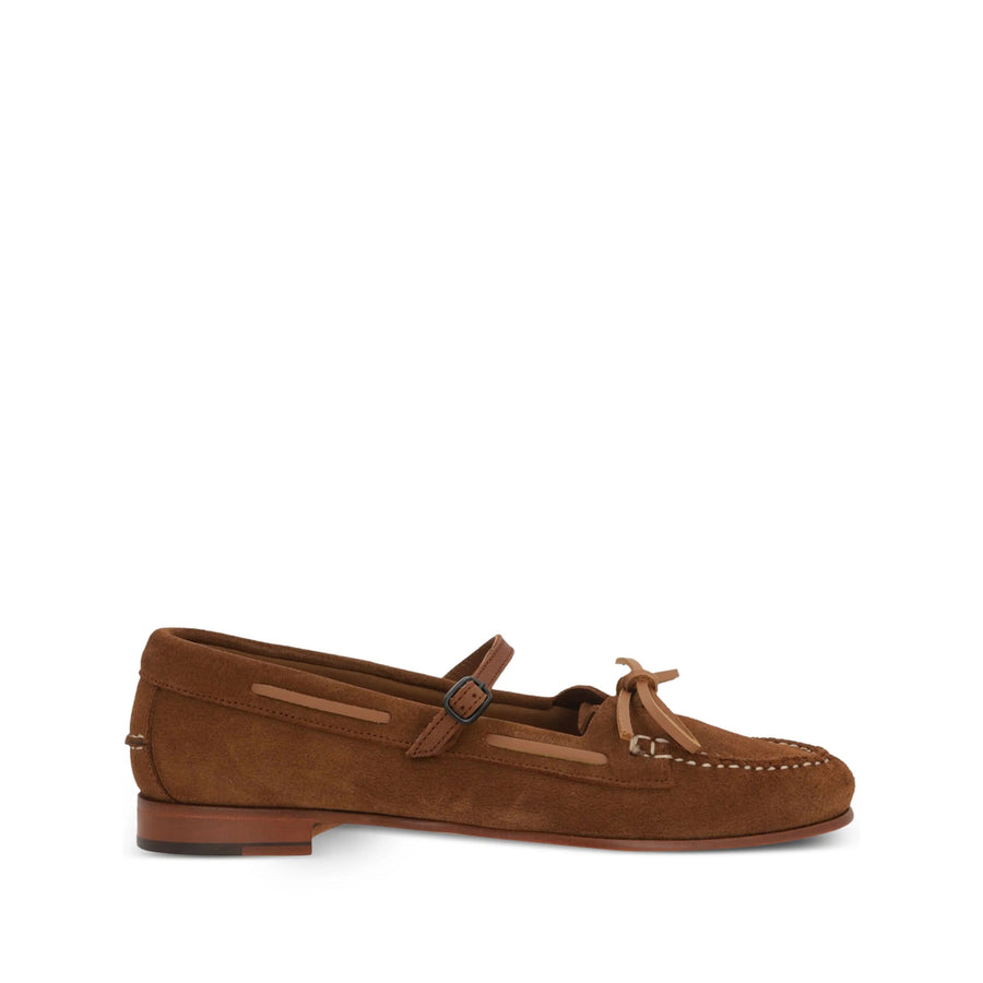Tobacco Brown Slip-On Shoes Suede: 100. Loafers