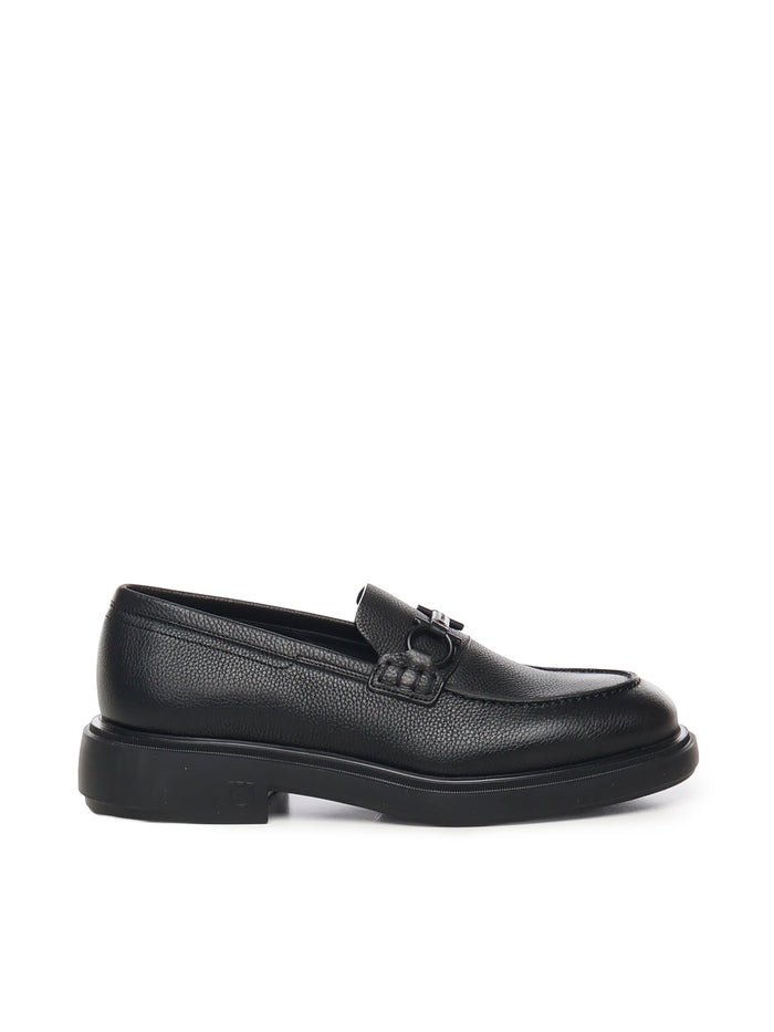 Ferragamo Flat Shoes Black Calfskin