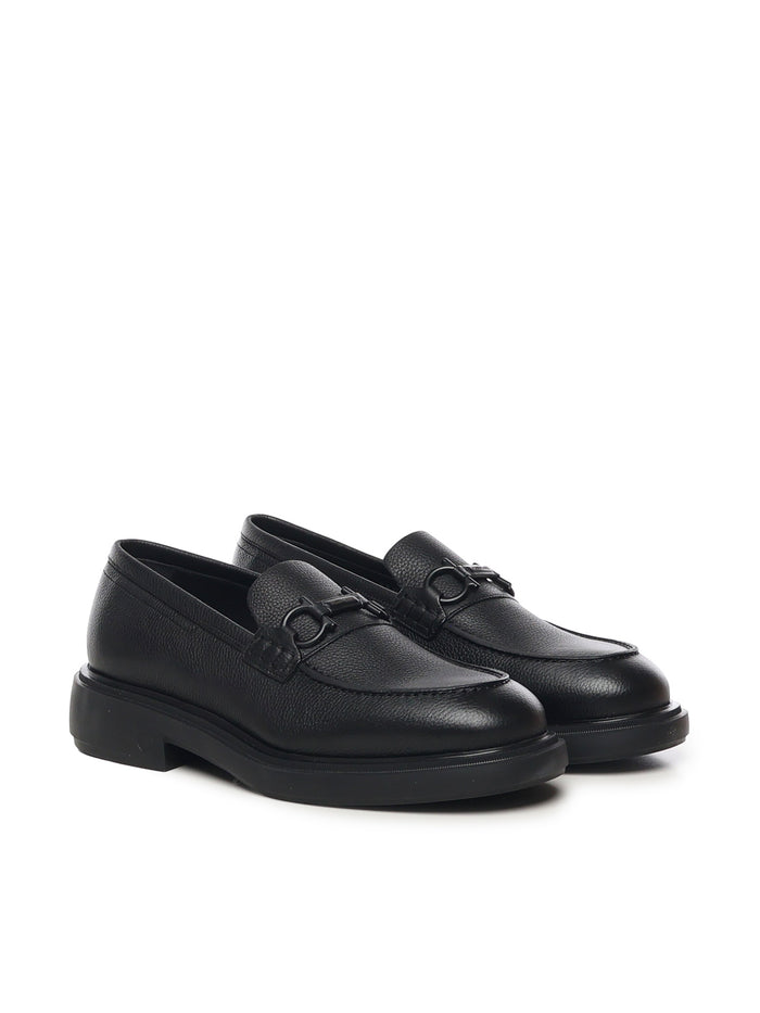 Ferragamo Flat Shoes Black Calfskin