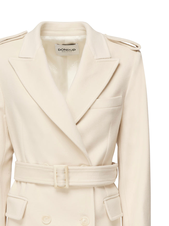 Dondup Coats Avena Latte Virgin Wool