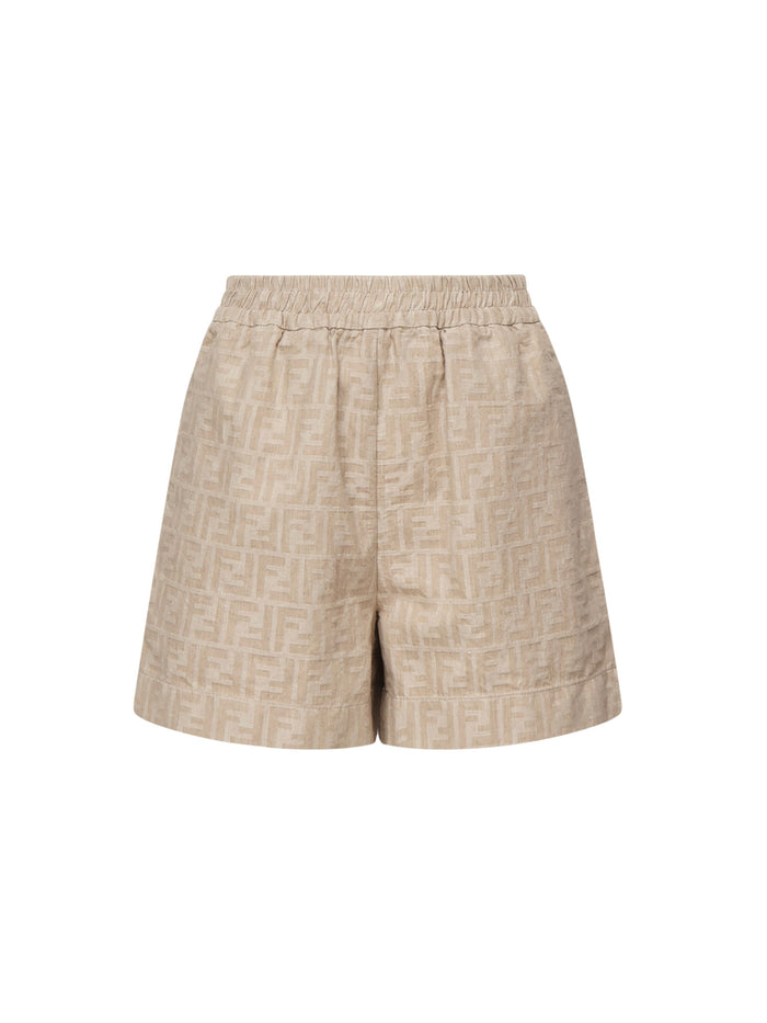 Fendi Shorts Beige Cotton
