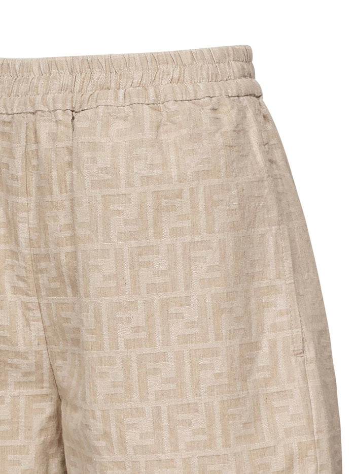 Fendi Shorts Beige Cotton