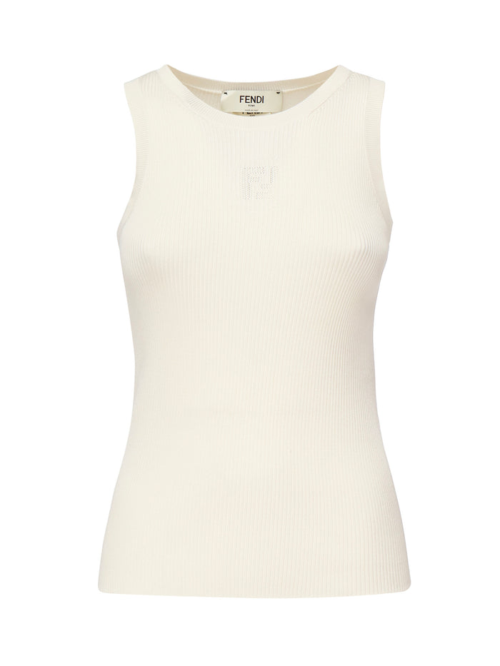 Fendi Top White Silk