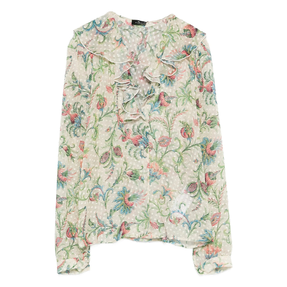 Shirt Etro Neutrals/green Silk: 85