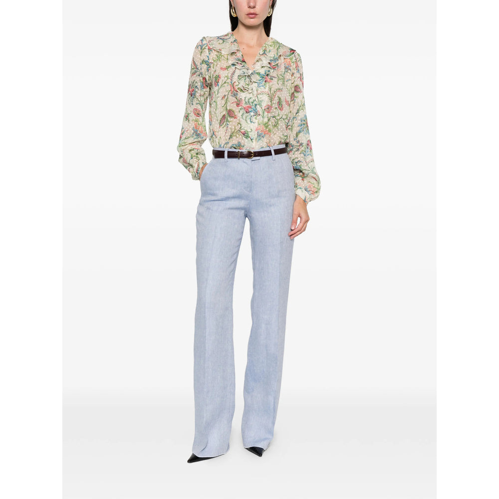 Shirt Etro Neutrals/green Silk: 85