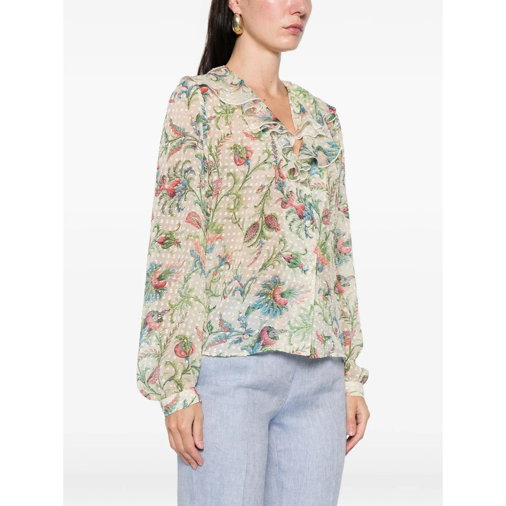Shirt Etro Neutrals/green Silk: 85