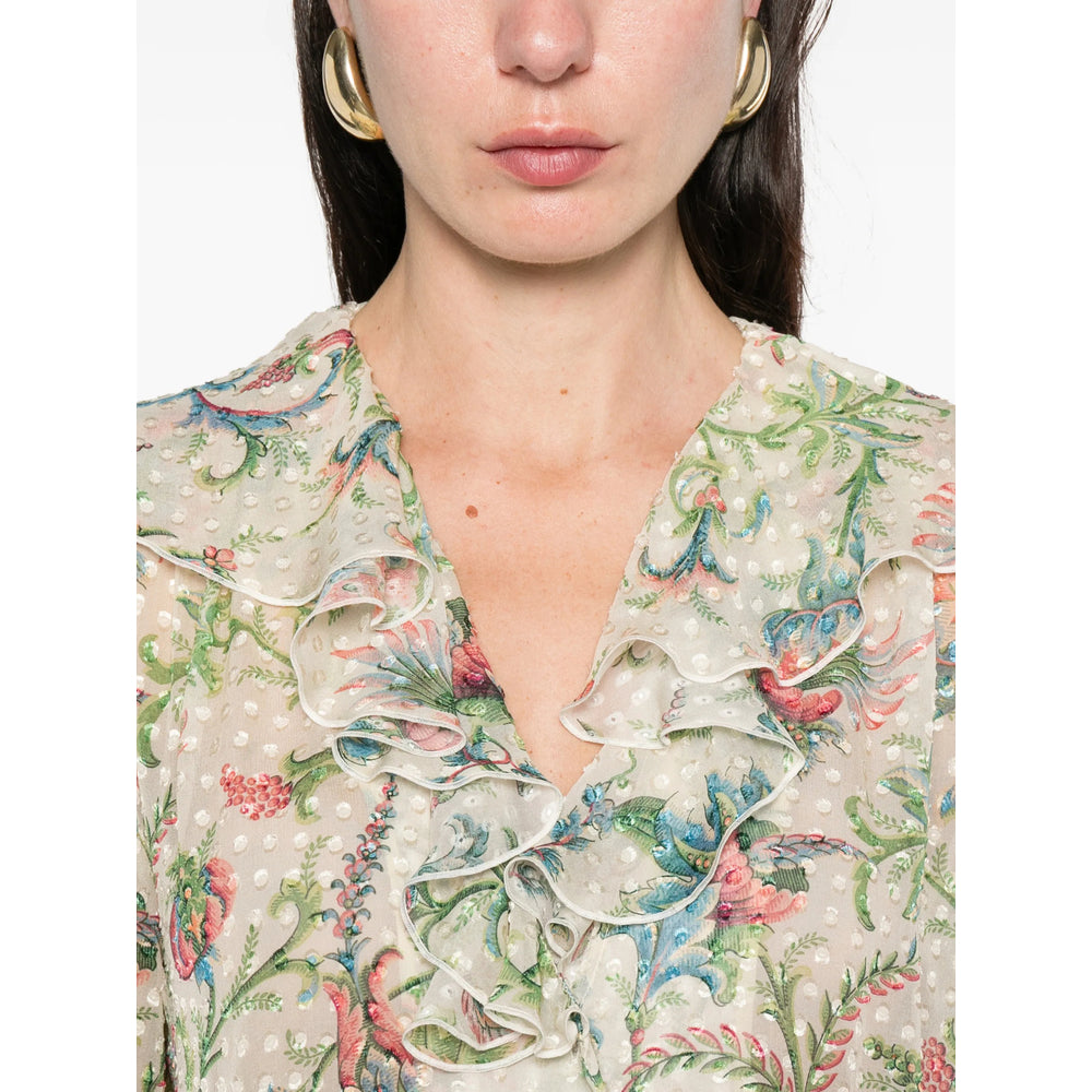 Shirt Etro Neutrals/green Silk: 85