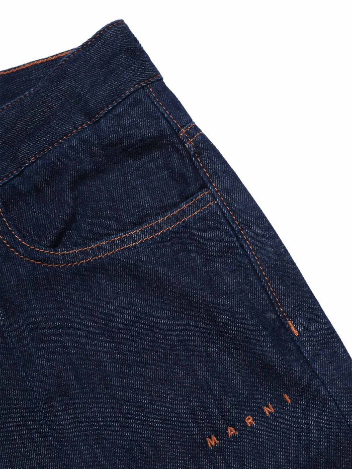 5 Pockets Blue Cotton Jean