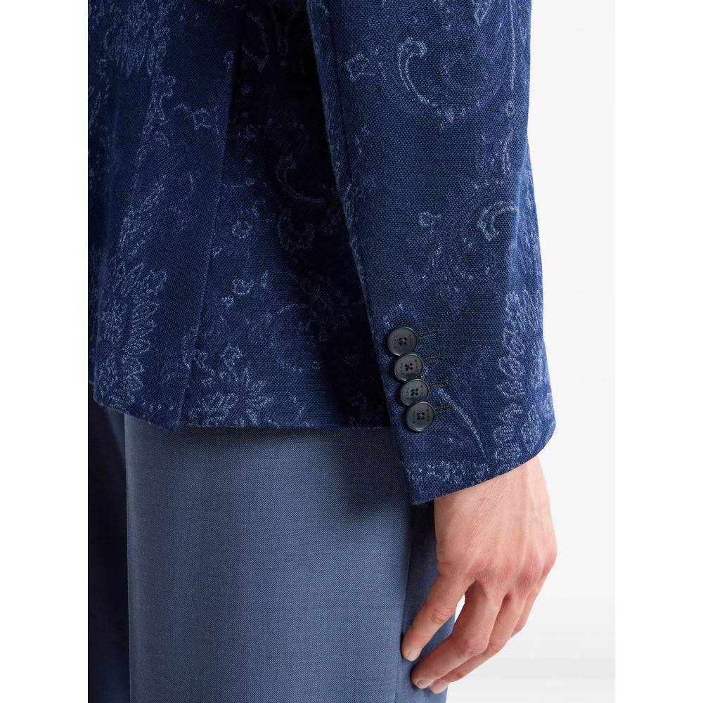 Outerwear Etro Blue Cotton: 100. Outerwears