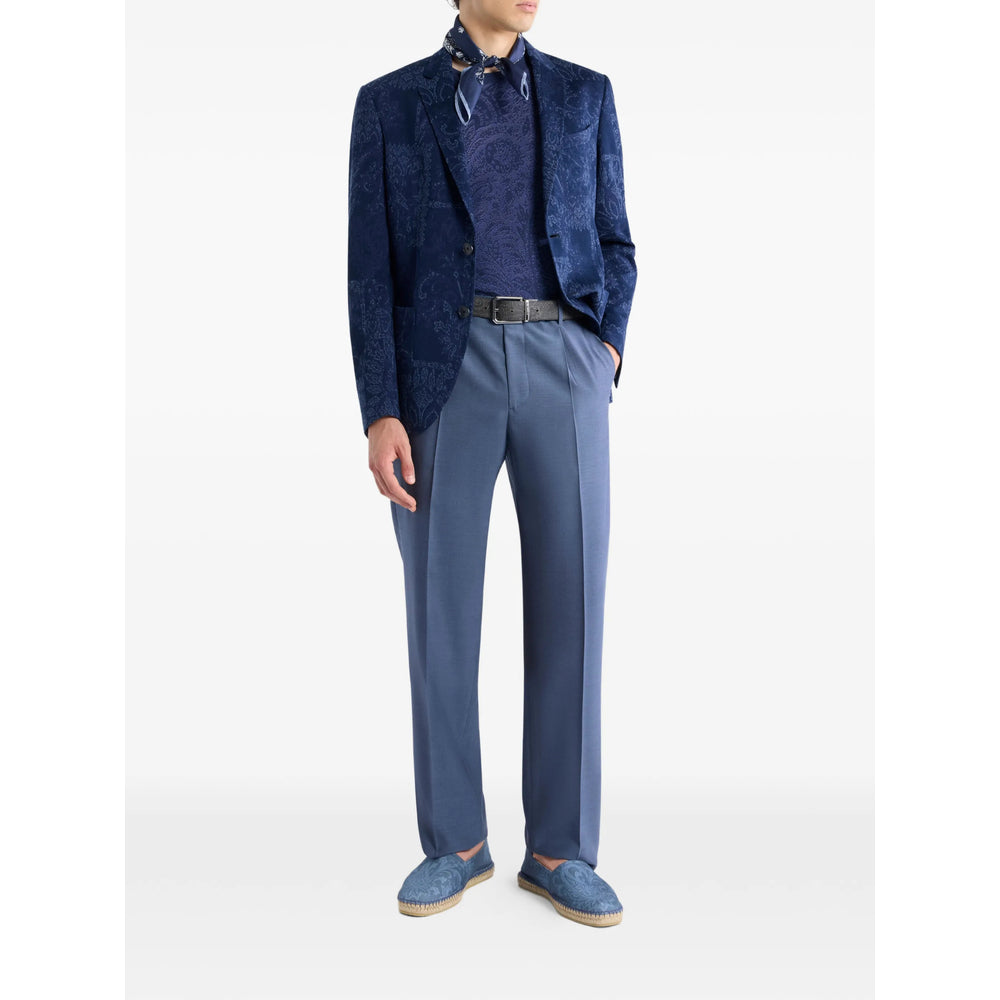 Outerwear Etro Blue Cotton: 100. Outerwears