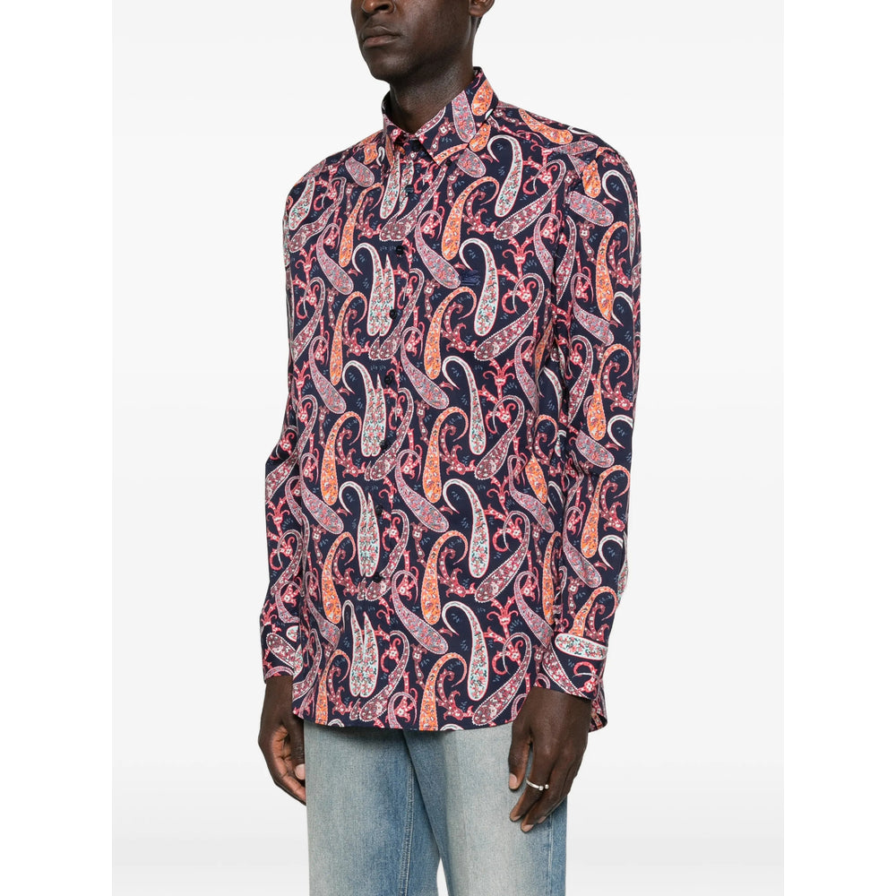 Shirt Etro Blue/pink Cotton: 97