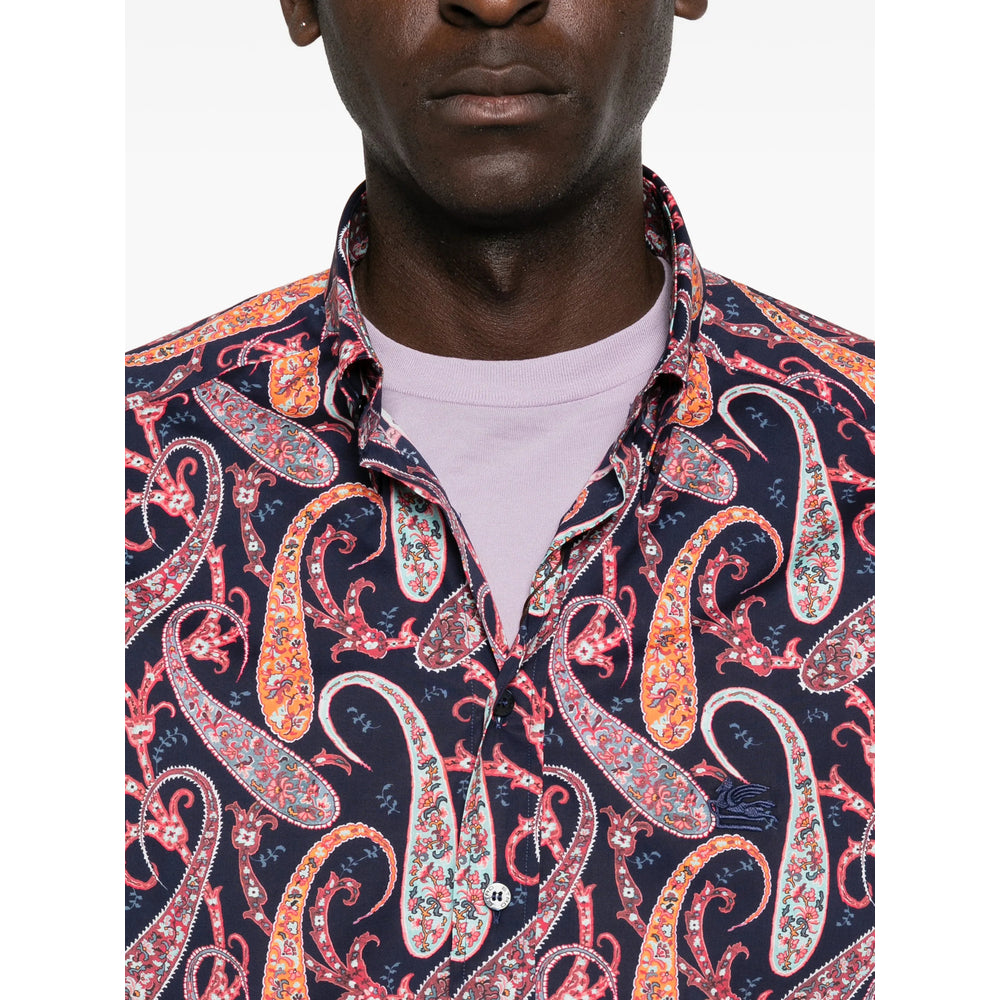 Shirt Etro Blue/pink Cotton: 97