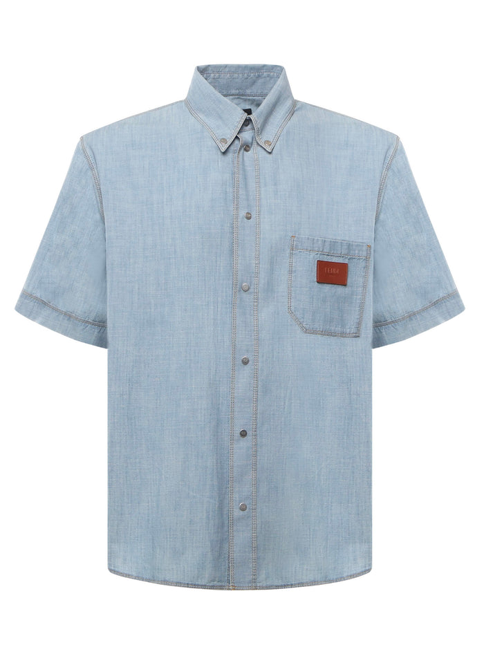 Fendi Shirts Blue Cotton