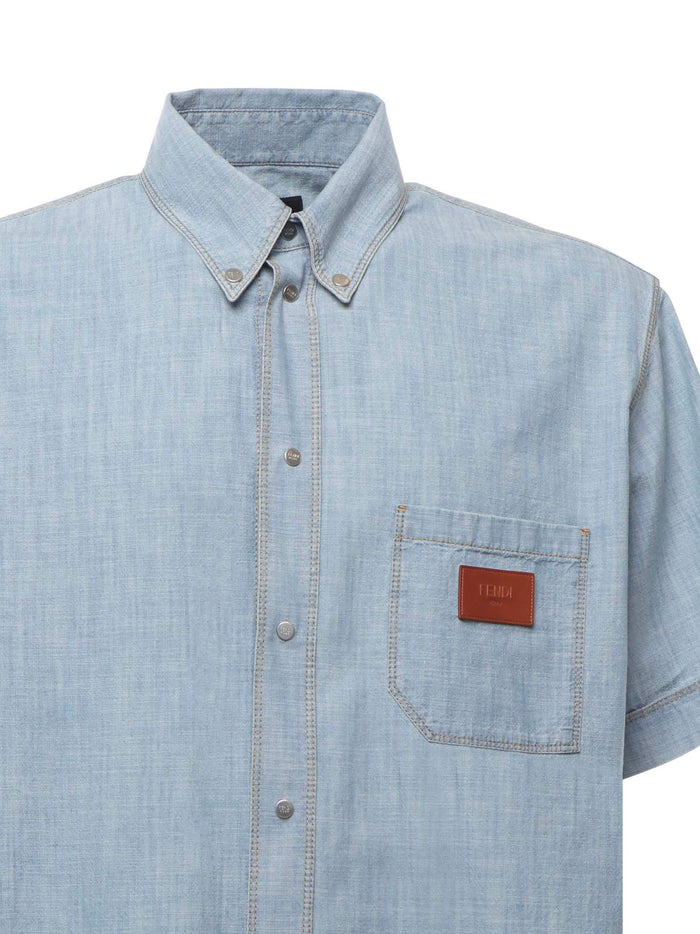 Fendi Shirts Blue Cotton