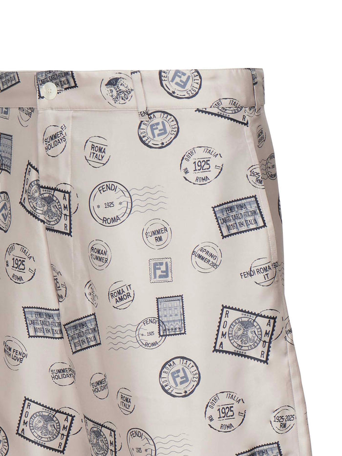 Fendi Shorts White Silk