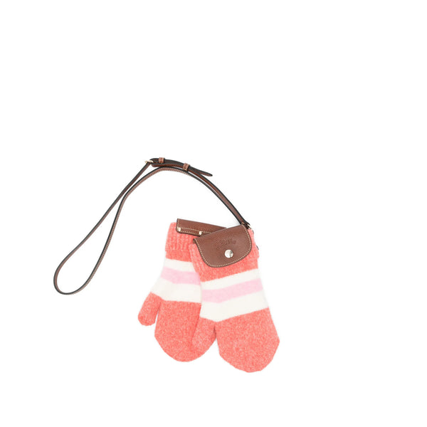 Coral Striped Tote Bag With Detachable Strap Red Calf Leather - 100. Shoulder