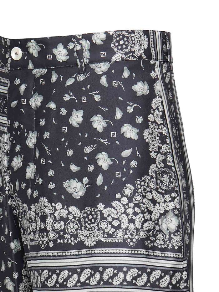 Fendi Shorts Blue Silk