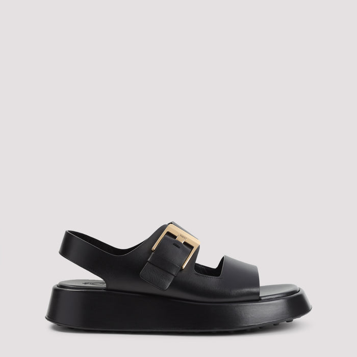 Sandals Black Calf Leather Shoe