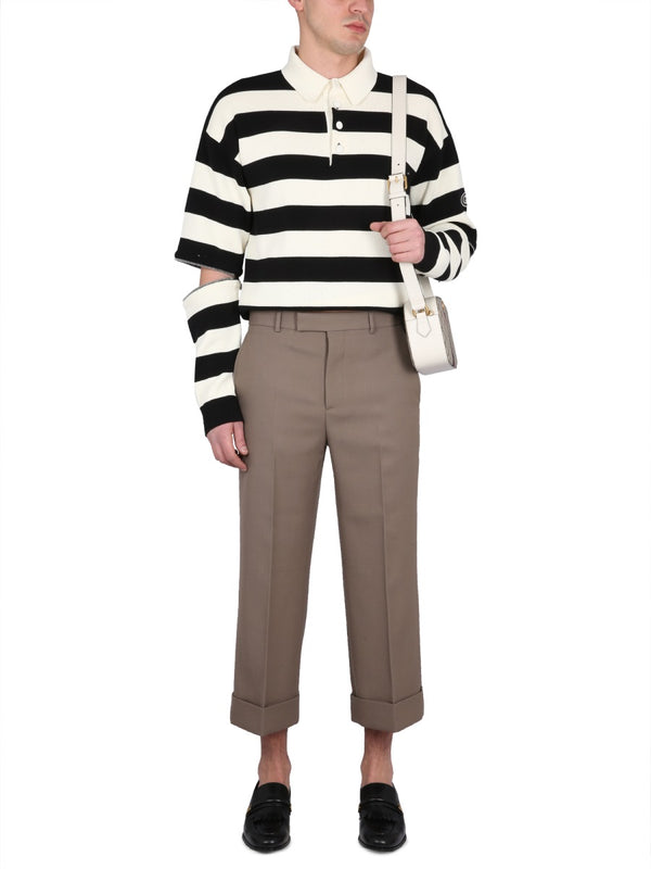 Knitted Polo Ivory Cotton Jumpers