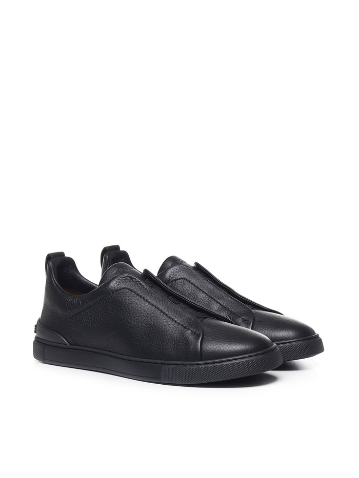 Zegna Sneakers Black Deerskin