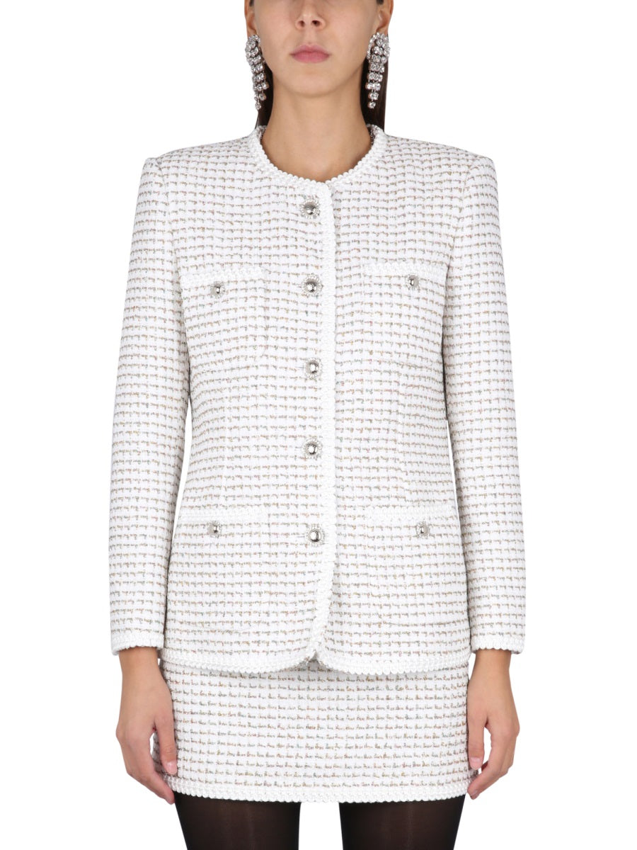 Tweed Jacket White Polyamide