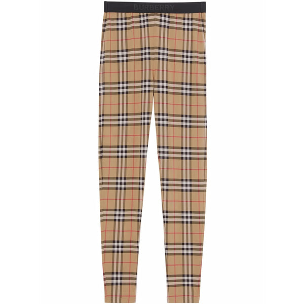 Brown Vintage Check Stretch Pants Brown/black Polyamide: 88. Performance Leggings