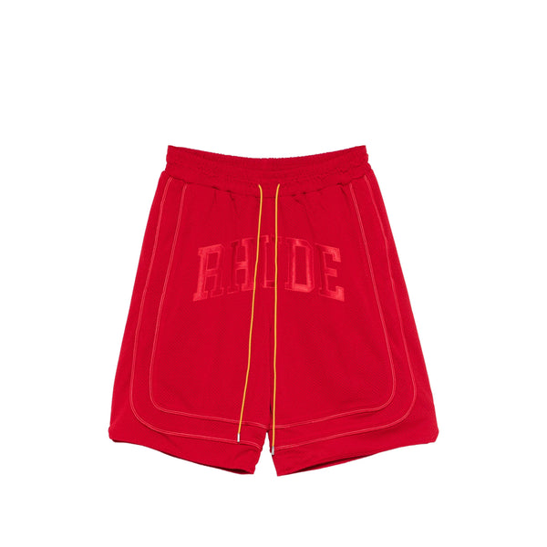 Baggy Shorts Red Mesh Polyester Track & Running