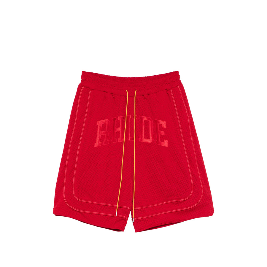 Baggy Shorts Red Mesh Polyester Track & Running