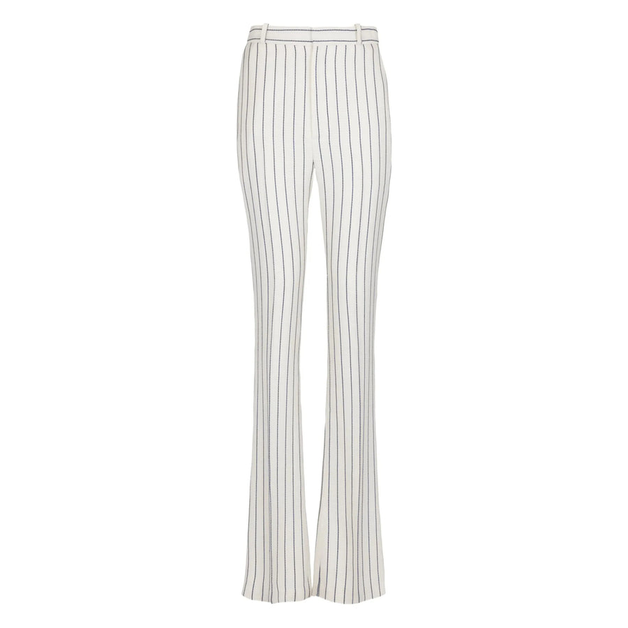 Flared Trousers White-Black White/black Linen