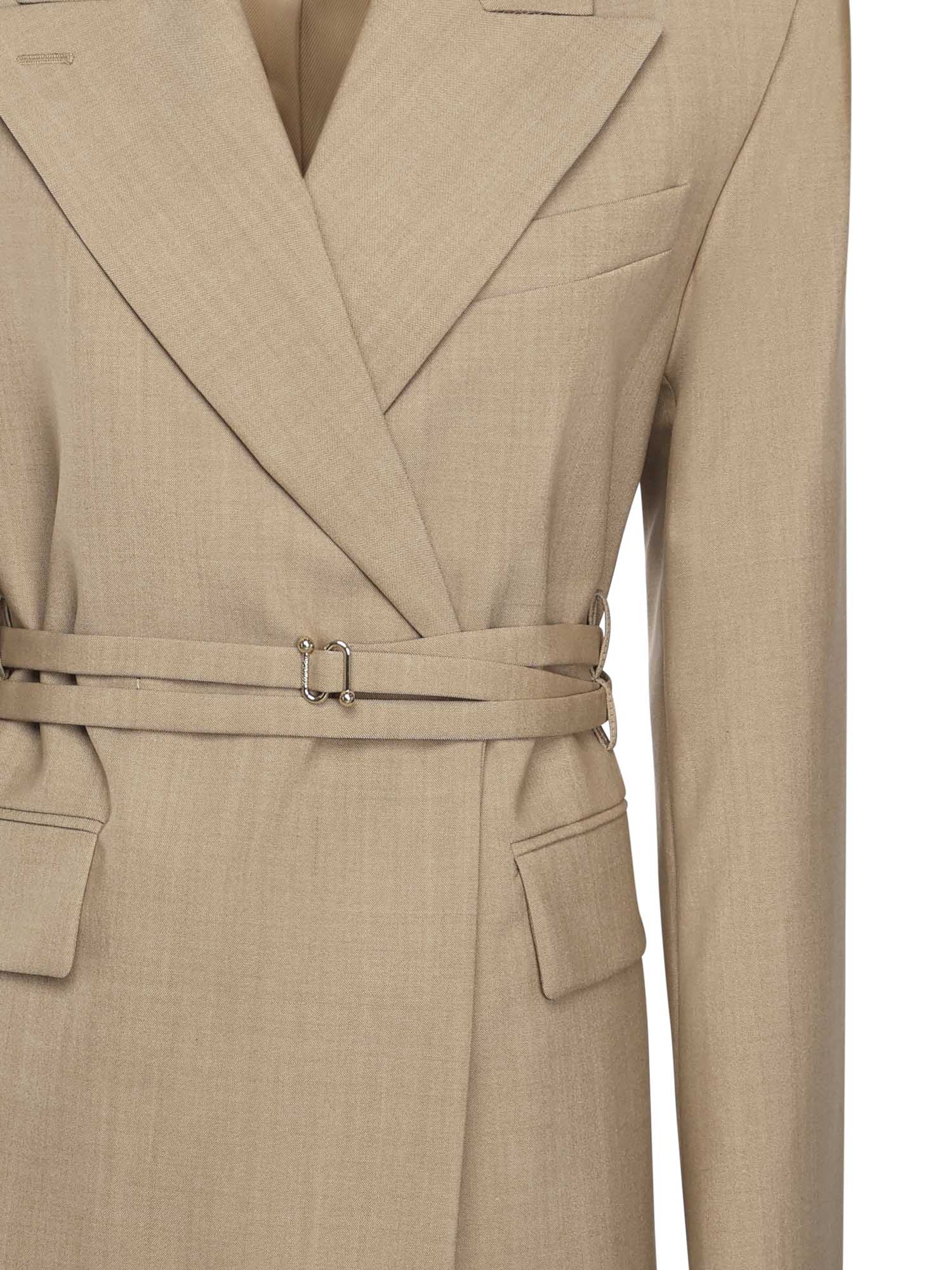 Sportmax Jackets Brown Beige Virgin Wool