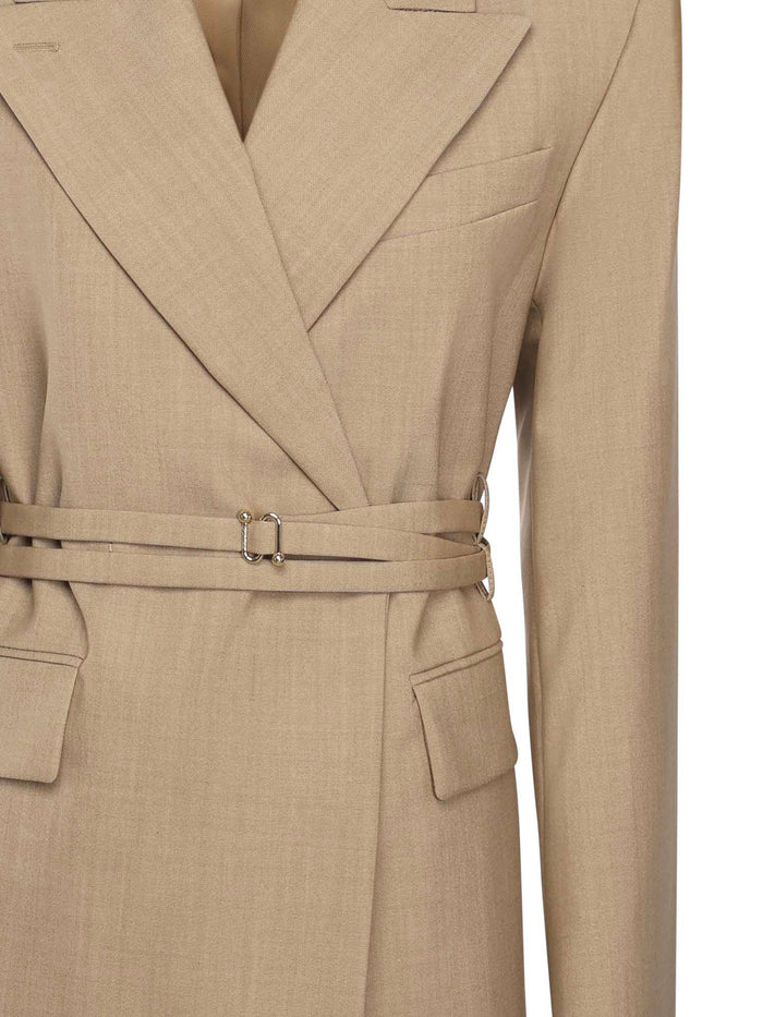 Sportmax Jackets Brown Beige Virgin Wool