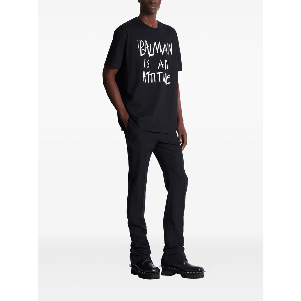 T-Shirt Balmain Black Organic Cotton: 100. T-shirts