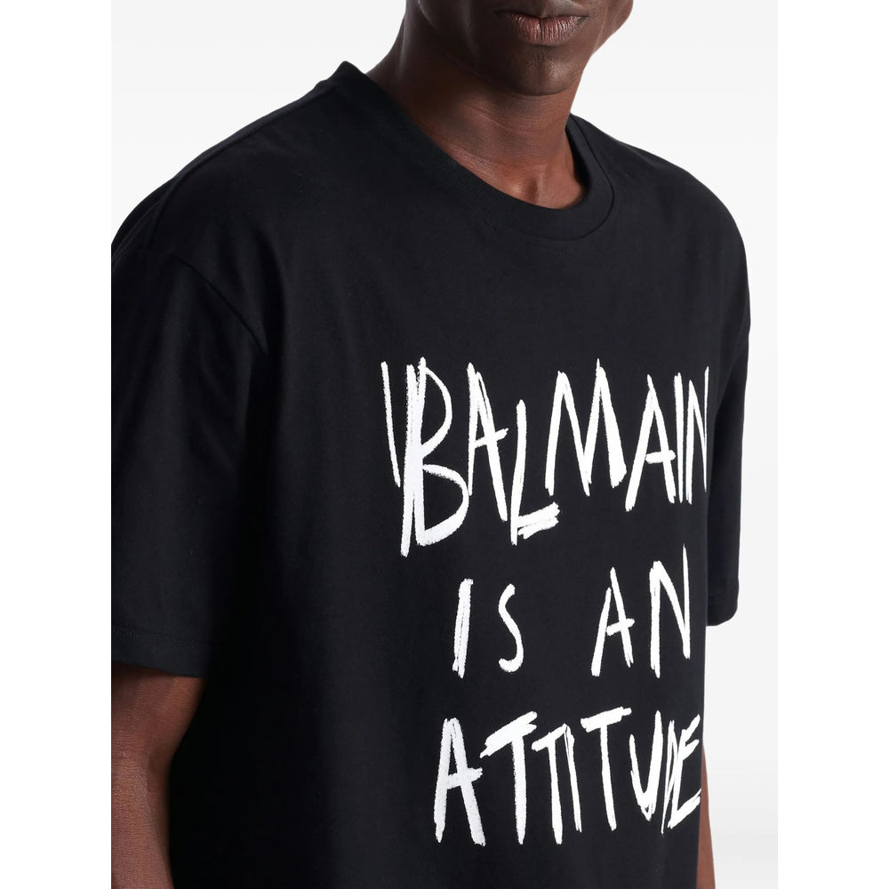 T-Shirt Balmain Black Organic Cotton: 100. T-shirts