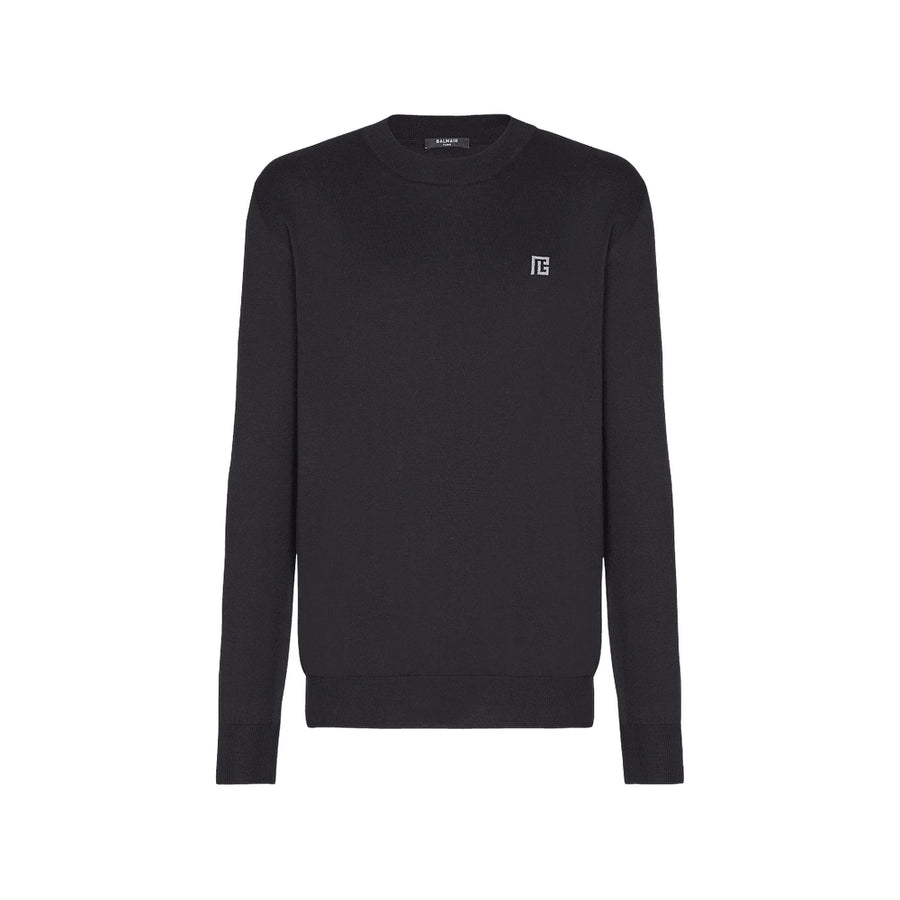 Sweater Logo Detail Black Silk T-shirts