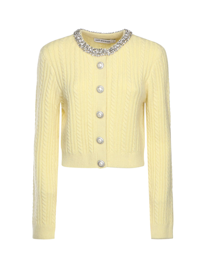 Self-Portrait Sweaters Yellow Polyamide Wool Alpaca