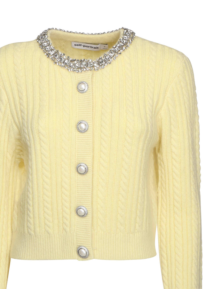 Self-Portrait Sweaters Yellow Polyamide Wool Alpaca