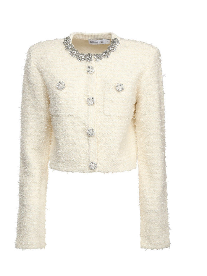 Self-Portrait Sweaters White Cotton