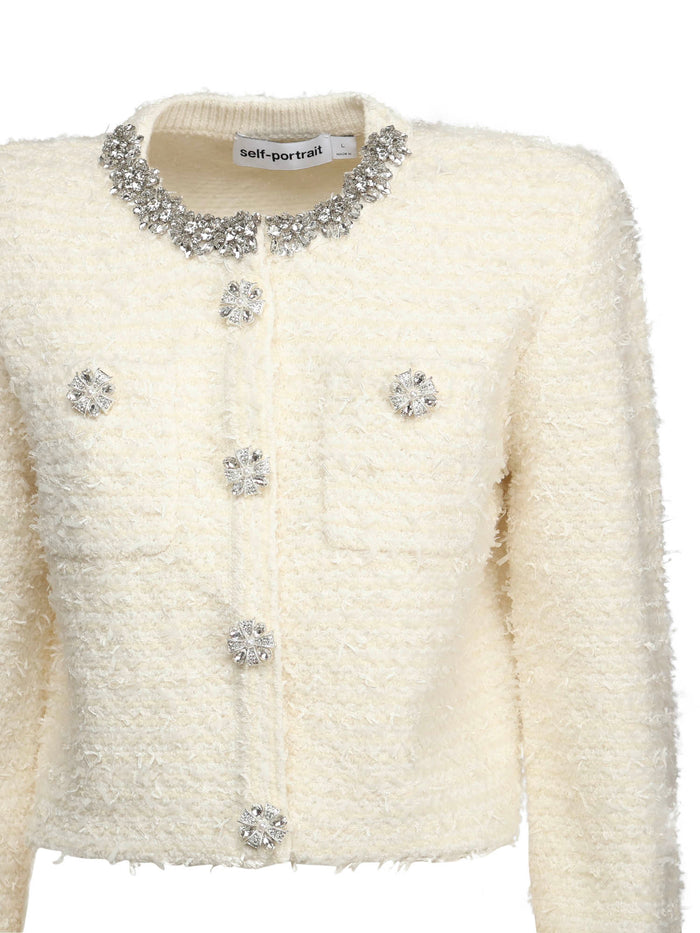 Self-Portrait Sweaters White Cotton