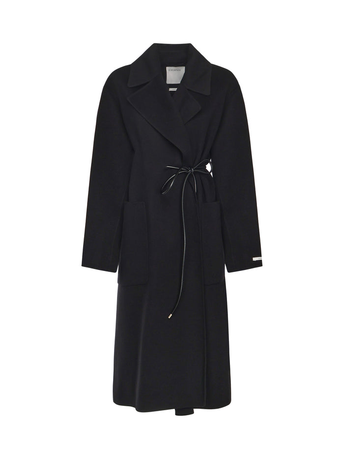 Sportmax Coats Black Virgin Wool