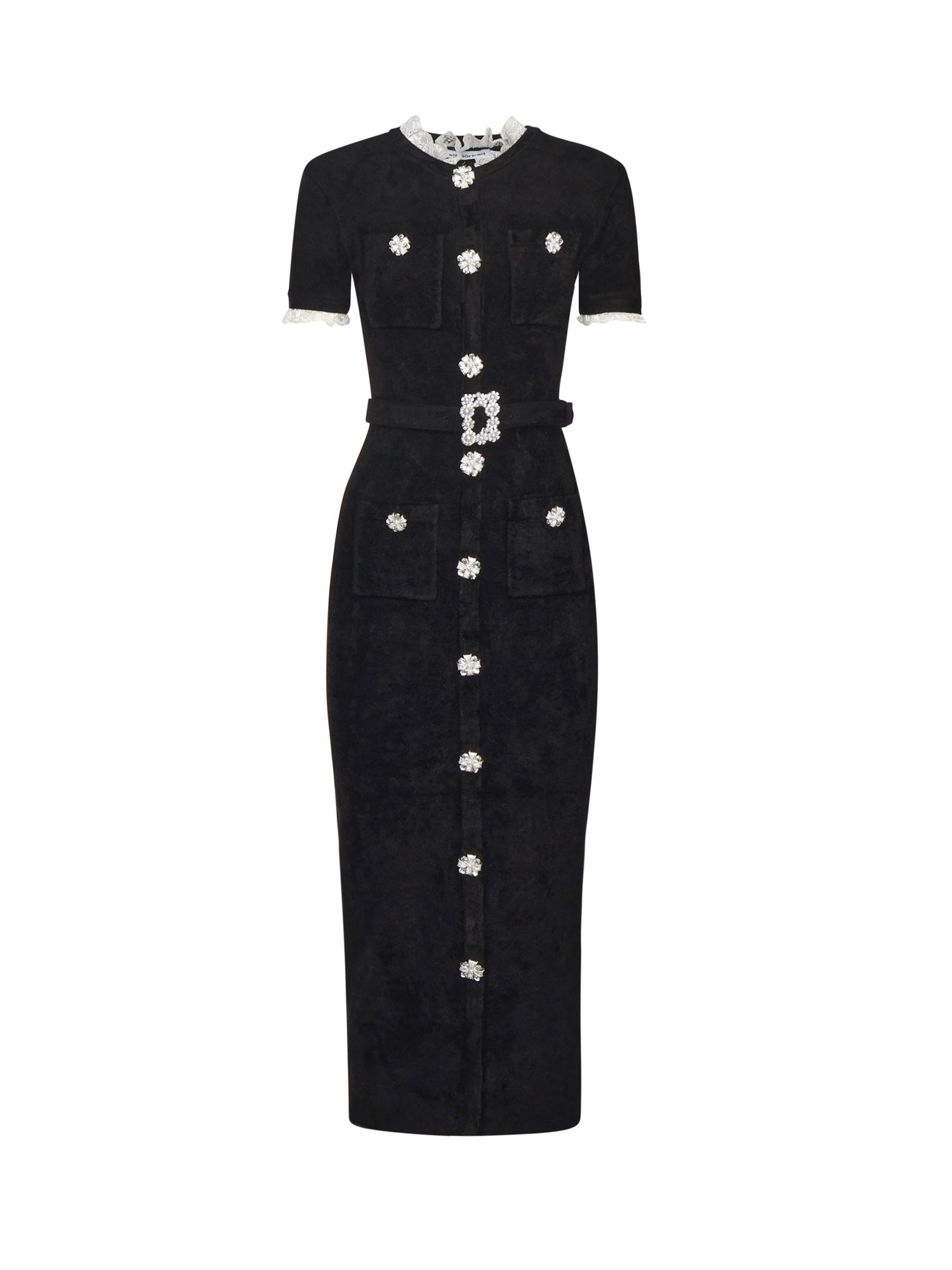 Self-Portrait Dresses Black Viscose Polyester Polyamide