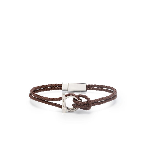 Braided Leather Bracelet Brown And Gold Brown/silver Calf Leather: 70. Bracelets