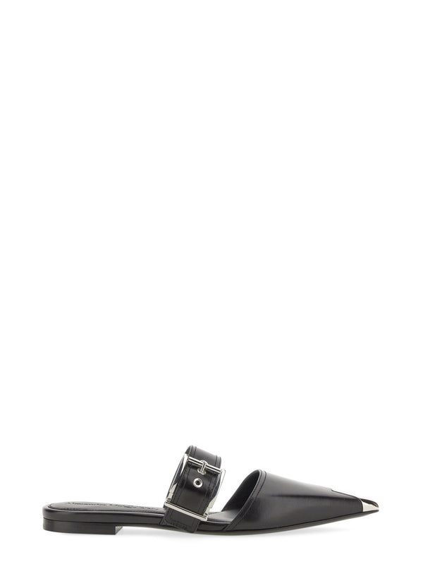 Mule Punk Black Leather