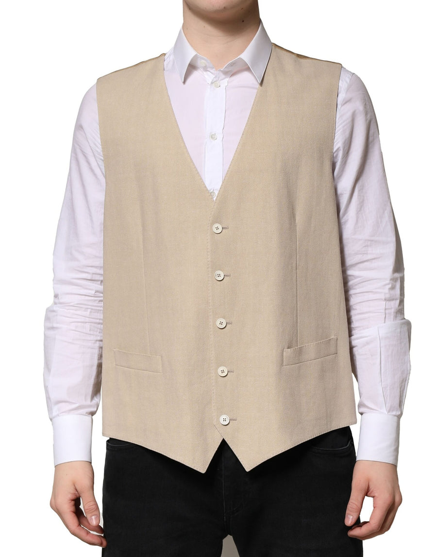 Dolce & Gabbana 74% Linen 26% Viscose vest in beige