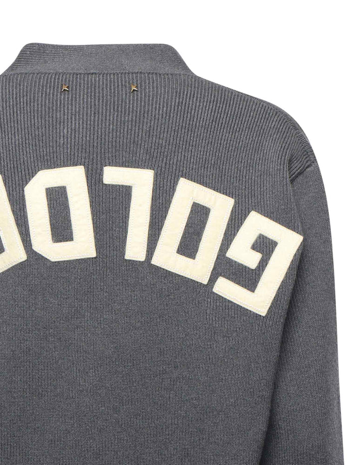 Golden Goose Sweaters Dark Grey Mélange Cotton